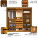 Ver imagem 7 de Guarda-roupa Casal 3 Portas 1 Porta Reflecta com Led 100% Mdf Royale