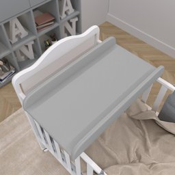 Trocador De Fraldas Almofadado Para Berço P02 Cinza - Lyam Decor - 3