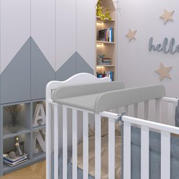 Trocador De Fraldas Almofadado Para Berço P02 Cinza - Lyam Decor - 6