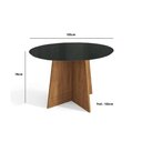 Ver imagem 3 de Mesa P/ Cozinha Lótus C/ Tampo Madeirado C/ Vidro 105x105cm Freijó/off White - Kappesberg