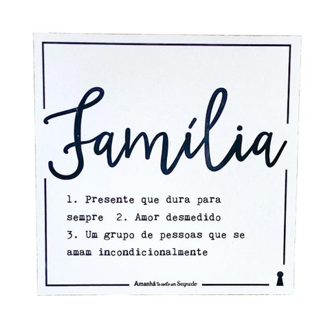 Quadro Box Familia Significado em Mdf 25x25
