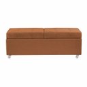 Ver imagem 2 de Recamier com Rodinhas Madri 1,20m Veludo Terracota - Inova Decorações