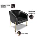 Ver imagem 3 de Cadeira Sala de Jantar Pé Ferro Dourado Kit 2 Stella Sintético Pu D03 - D'Rossi