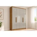 Ver imagem 1 de Guarda Roupa 4 Portas e 3 Gavetas Moderni/Sevilha Cumaru/Fendi 25 - Novo Horizonte