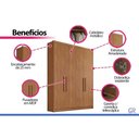 Ver imagem 5 de Guarda Roupa 4 Portas e 3 Gavetas Moderni/Sevilha Cumaru/Fendi 25 - Novo Horizonte