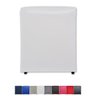 Puff Banqueta Quadrado Cubo Decorativo Courino e Suede Branco Courino - 1