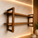 Ver imagem 1 de Prateleira Decorativa Premium em Madeira Maciça de Eucalipto Design Moderno e Rústico c/Kit Fixação