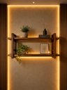 Ver imagem 4 de Prateleira Decorativa Premium em Madeira Maciça de Eucalipto Design Moderno e Rústico c/Kit Fixação