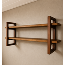 Ver imagem 3 de Prateleira Decorativa Premium em Madeira Maciça de Eucalipto Design Moderno e Rústico c/Kit Fixação