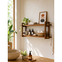 Ver imagem 2 de Prateleira Decorativa Premium em Madeira Maciça de Eucalipto Design Moderno e Rústico c/Kit Fixação