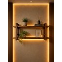 Ver imagem 4 de Prateleira Decorativa Premium em Madeira Maciça de Eucalipto Design Moderno e Rústico c/Kit Fixação