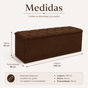 Ver imagem 3 de Recamier Baú Casal 140 cm Estofado Anita Veludo Premium