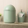 Lixeira Plastica De Cozinha Pia com Tampa Capacete e Abertura Frontal 4 litros UZ Verde Menta - 6