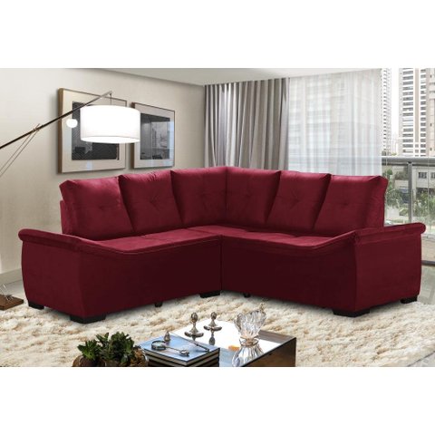 Sofá de Canto 5 Lugares Suede Japão Sofá Casa