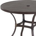 Ver imagem 2 de Mesa com Tampo Ripado Alumínio para Cozinha Trama Original Marrom