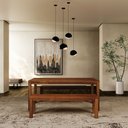 Ver imagem 4 de Mesa de Jantar 6 Lugares 180cm com 02 Bancos de Madeira Maciça Dunia F06 Rústico Escuro - Lyam Decor