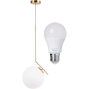 Ver imagem 1 de Luminária Pendente Jabuticaba 45cm Angular Globo Vidro 15cm Teto Gimpo Kjdd-e-059-12 + 1 Lâmpada Led