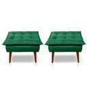Ver imagem 2 de Kit C/02 Poltronas Opala + 02 Puff Opala Elegante Suede Verde