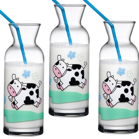 Kit de 3 Jarrinhas de Vidro - Retro - 250 Ml - Vaquinha Hudson