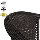 Ver imagem 2 de Conjunto de 2 Poltronas e Namoradeira Assento Estofado com Mesa Fibra Sintética - Marrom Tabaco - Na