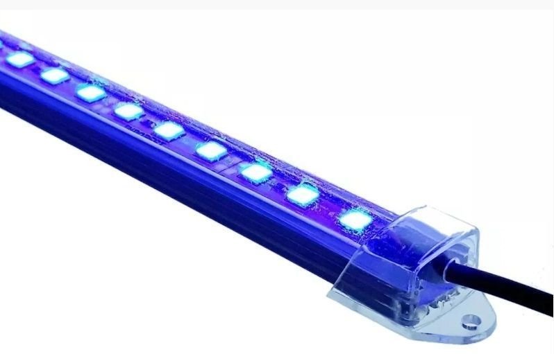 Barra Led 5054 com 75 Cm - 12v - Azul - 54 Leds - 15w - com Calha de Proteção Transparente