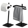 Porta Papel Higiênico de Chão e Toalha Lavabo Preto Oslo.s - 1