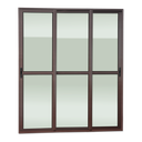 Ver imagem 1 de Porta Correr 3F.Móv.1/3 210 x 200 Elite c/Fecho Autom V.Lis.Marrom Corten Brimak