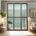 Ver imagem 2 de Porta Correr 3F.Móv.1/3 210 x 200 Elite c/Fecho Autom V.Lis.Marrom Corten Brimak