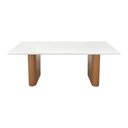Ver imagem 3 de Mesa de Jantar Toscana 220x90cm Retangular - Amêndoa - Tampo 220x90cm Branco/vidro Off-white