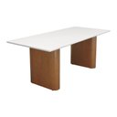 Ver imagem 1 de Mesa de Jantar Toscana 220x90cm Retangular - Amêndoa - Tampo 220x90cm Branco/vidro Off-white