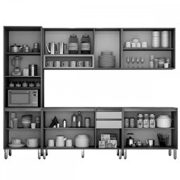 Cozinha Completa Eduarda 11 Portas 2 Gavetas Cinamomo/Off White - Chf Móveis - 3