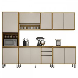 Cozinha Completa Eduarda 11 Portas 2 Gavetas Cinamomo/Off White - Chf Móveis - 1