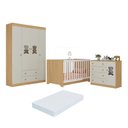 Ver imagem 2 de Quarto de Bebê Completo com Berço Americano 3 em 1 e Colchão Incluso Flor Multimóveis MP4932