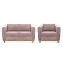 Ver imagem 1 de Kit Sofá 2 Lugares e Poltrona Europa Linho Rosê - Am Decor