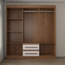 Ver imagem 5 de Guarda-roupa Solteiro Europa 6 Portas 2 Gavetas 100% Mdf Cinamomo/off White - Panorama Móveis