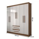 Ver imagem 4 de Guarda-roupa Solteiro Europa 6 Portas 2 Gavetas 100% Mdf Cinamomo/off White - Panorama Móveis