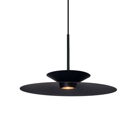 Pendente Moderno Luminária Tuto 40cm Preto Texturizado 1 Led Mr-16 Bivolt