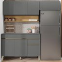 Ver imagem 2 de Cozinha Modulada 3 Pecas Balcao com Tampo Line Gris Cp Freijo Ktp