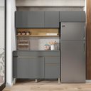 Ver imagem 5 de Cozinha Modulada 3 Pecas Balcao com Tampo Line Gris Cp Freijo Ktp
