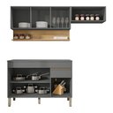 Ver imagem 4 de Cozinha Modulada 3 Pecas Balcao com Tampo Line Gris Cp Freijo Ktp