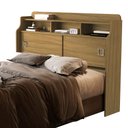 Ver imagem 2 de Cabeceira Box Jessica Nature para Colchão Queen 160cm com 2 Portas Nichos e Prateleiras para Quarto