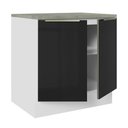 Ver imagem 6 de Balcão 80 cm 2 Portas Branco/Preto Lux Madesa