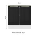 Ver imagem 3 de Balcão 80 cm 2 Portas Branco/Preto Lux Madesa