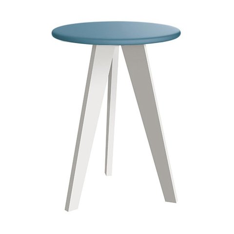 Mesa de Canto Prince Azul Fosco com Pés Branco - Reller Móveis