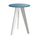 Ver imagem 1 de Mesa de Canto Prince Azul Fosco com Pés Branco - Reller Móveis