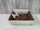 Ver imagem 5 de Cama M Bege e Marrom Pet Colchão para Cachorro Caminha M Caes e Gatos Personalizada com Nomes