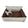 Cama M Bege e Marrom Pet Colchão para Cachorro Caminha M Caes e Gatos Personalizada com Nomes - 1