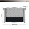 Kit Cabeceira Barrattiel King Size Veludo Cinza Estofada 1,95m + Recamier CS Cabeceiras KIT BARRATTI - 4