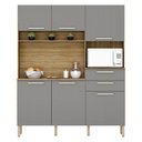 Ver imagem 1 de Cozinha Montesa 6 Portas e 2 Gavetas Freijó Gris - Kits Paraná