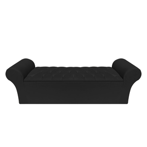 Recamier Baú Calçadeira Quarto Queen 158cm Barcelona:corino Preto